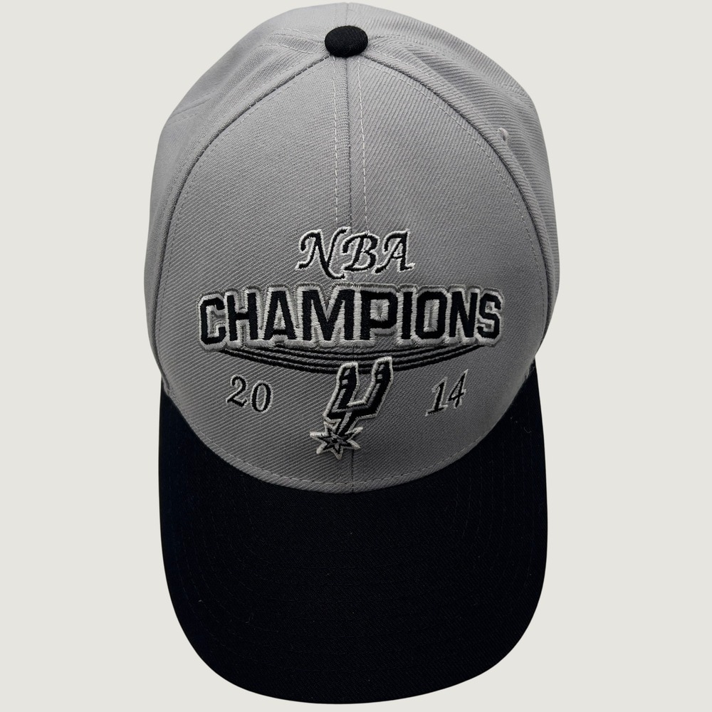 San Antonio Spurs 2014 NBA Champions Snapback Hat Grey Black Mens Adjustable Cap